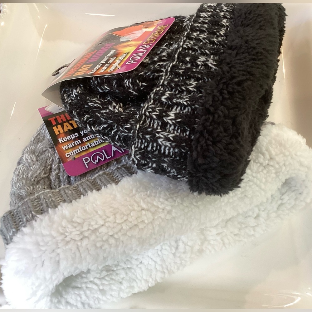 COPY - 🍂🌸Set of 2 Thermal Knit Plush Lined Hats - Picture 2 of 6
